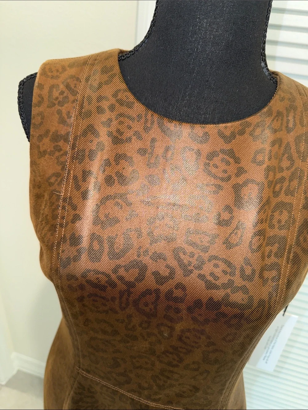 Calvin Klein Brown Leopard-Print Sleeveless Midi Sheath Dress - Picture 2 of 6
